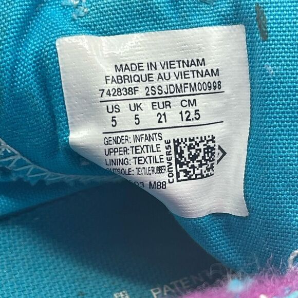 Converse Magenta Metallic Stars - Slip On Aplix Sneakers - Toddler US size 5 - Picture 8 of 8